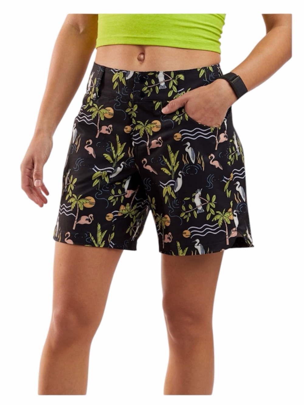 Wild Rye Women’s Gone Wild Rye Mountain Bike Shorts 7" MTB Sz 2 Black Print